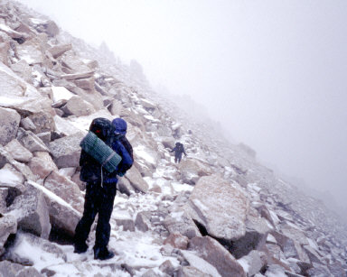 Whitney summit ridge